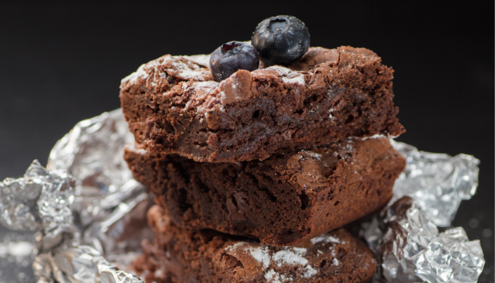 Brownie with Blueberries