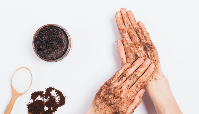 DIY Coffee K-Cup Scrub for Glowing Skin