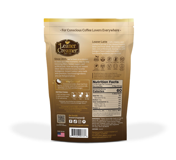 Leaner Latte: Creamy Instant Coffee, Just Add Water – Leaner Creamer