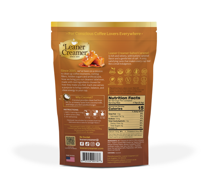 NEW Salted Caramel Coffee Creamer, Sweetened – Leaner Creamer