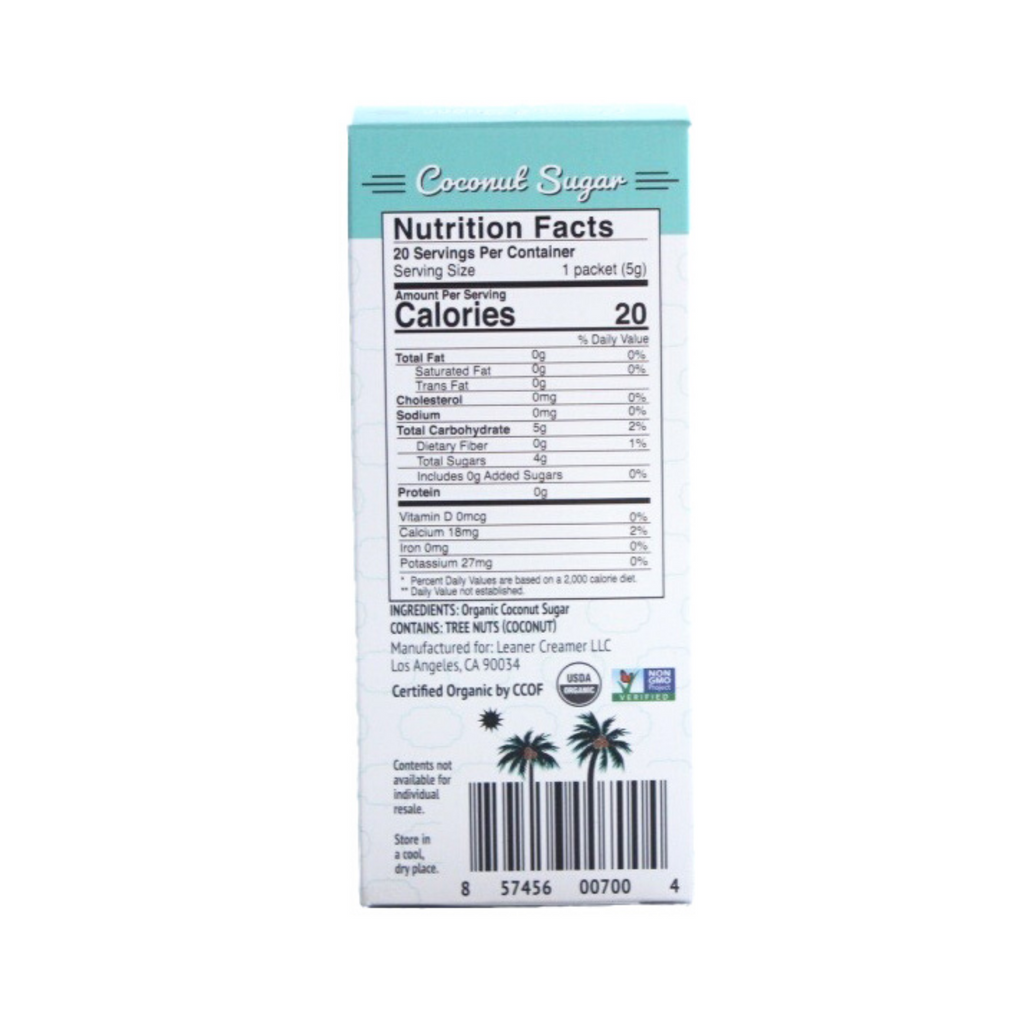 Leaner Sweetener Coconut Sugar Travel Box (20 Packets)